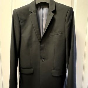 Topman 1-Button Skinny Suit (Black), 34S Jacket, 32S Pants.